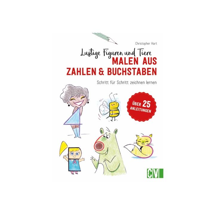Lustige Figuren und Tiere malen aus Zahlen & Buchstaben