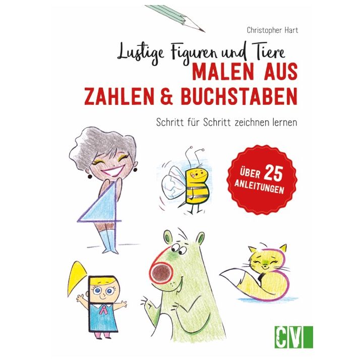 Lustige Figuren und Tiere malen aus Zahlen & Buchstaben
